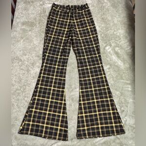 Sugarpuss Rare Flared Stretchy Plaid pants